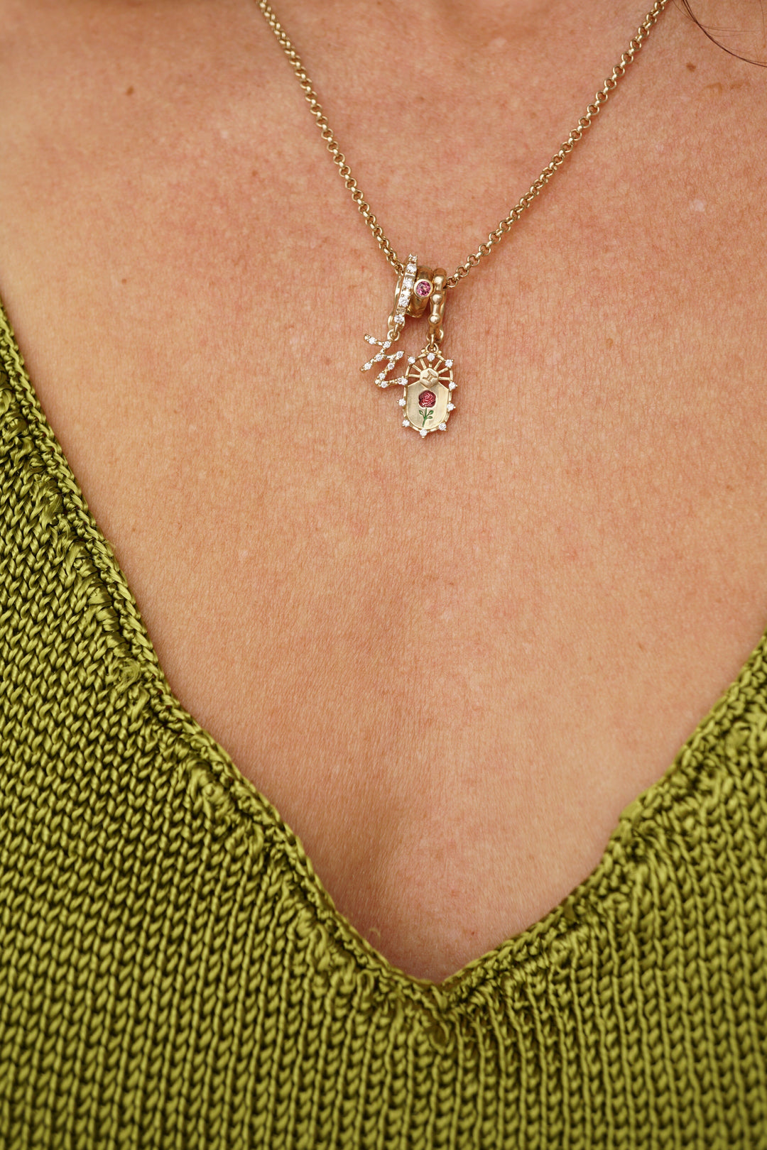 Rose Gemini Charm Jewelry Bayou with Love