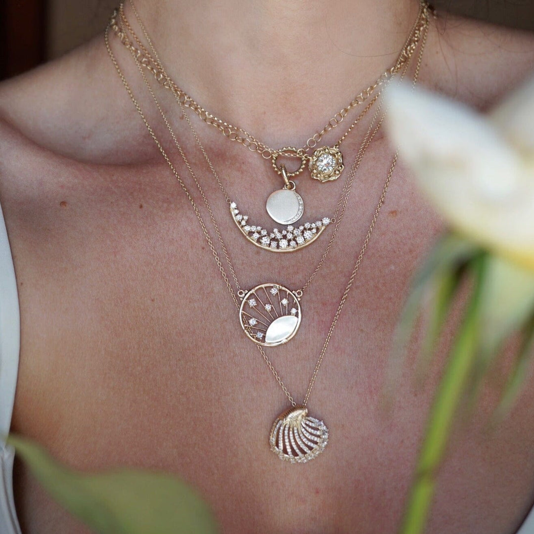 Double Diamond Moon Necklace Bayou with Love