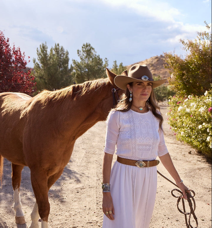 Single Concho Hat Band Jewelry Bayou with Love