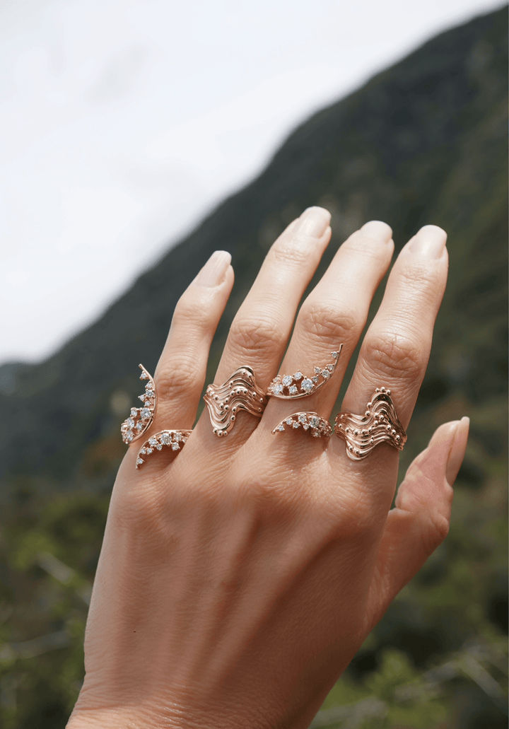 Double Diamond Moon Ring Jewelry Bayou with Love