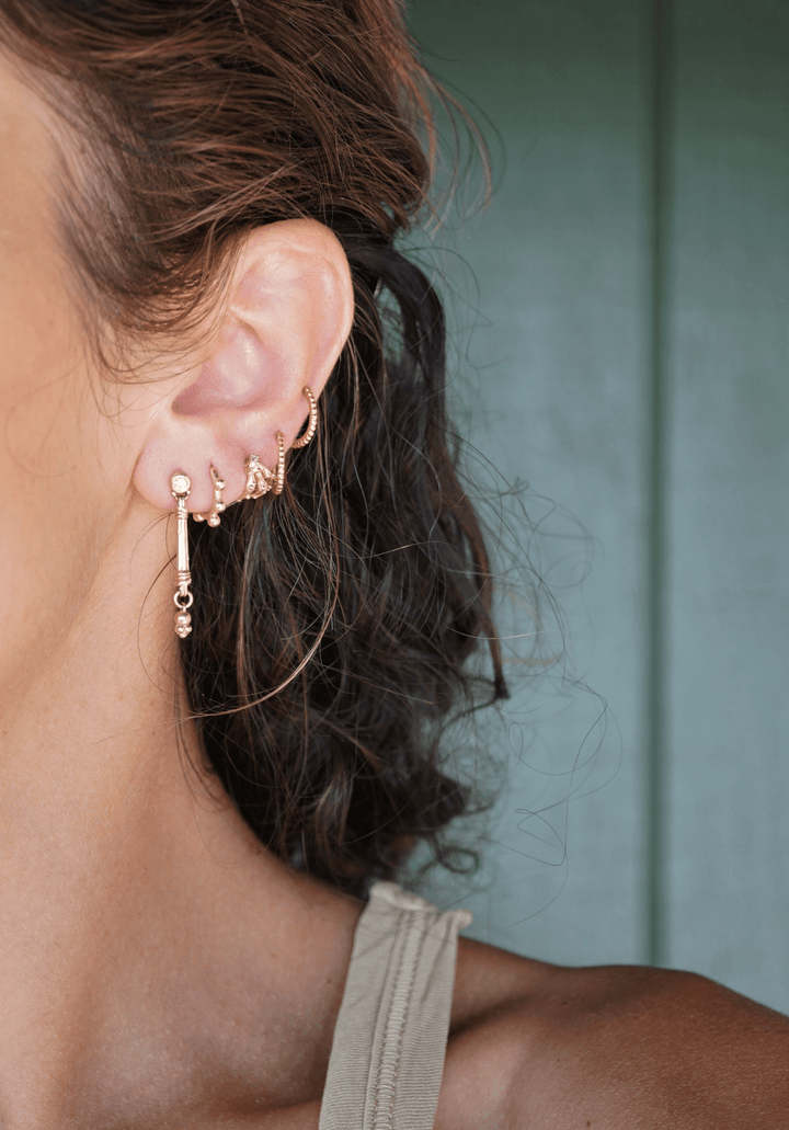 Diamond Rattan Pillar Earrings Jewelry Bayou with Love