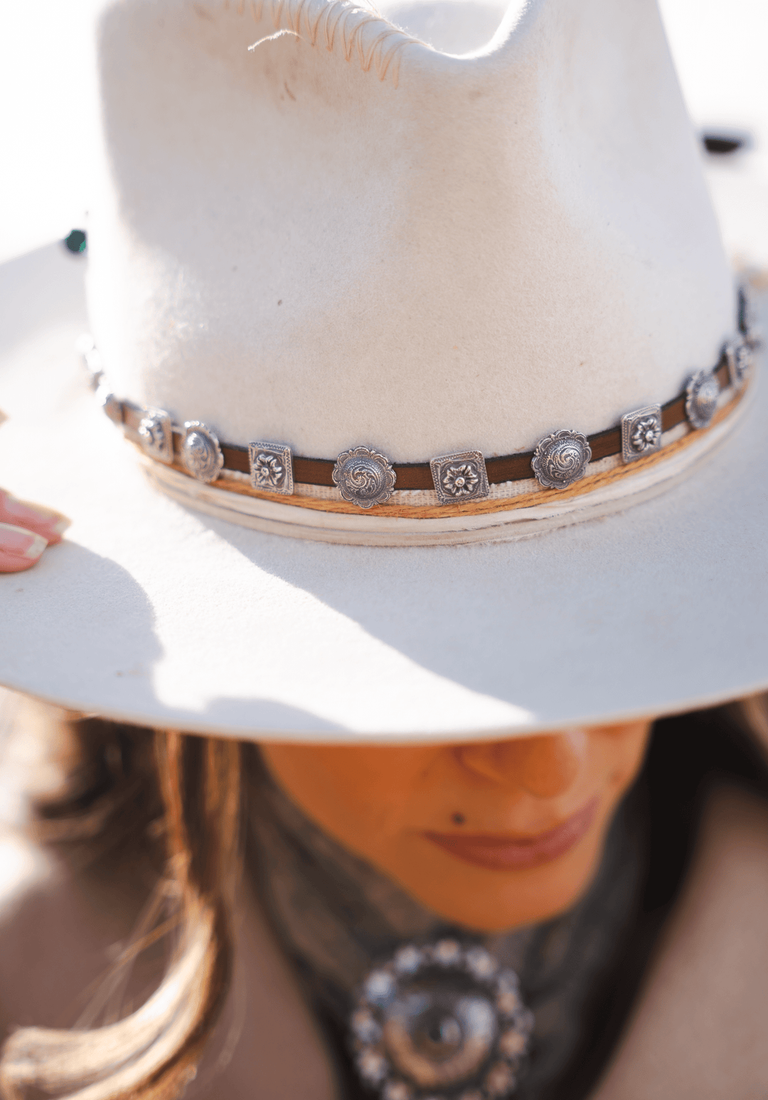 Multi Concho Hat Band Jewelry Bayou with Love