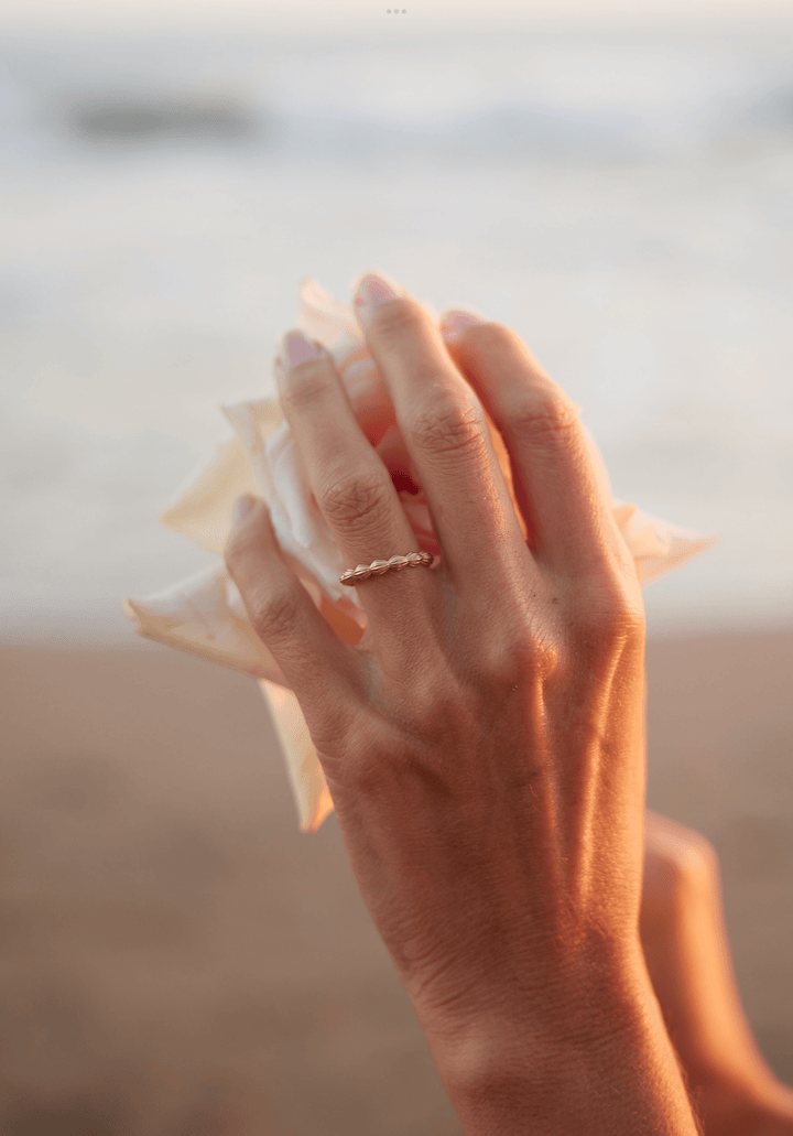 Harp Shell Band Bridal Jewelry Bayou with Love