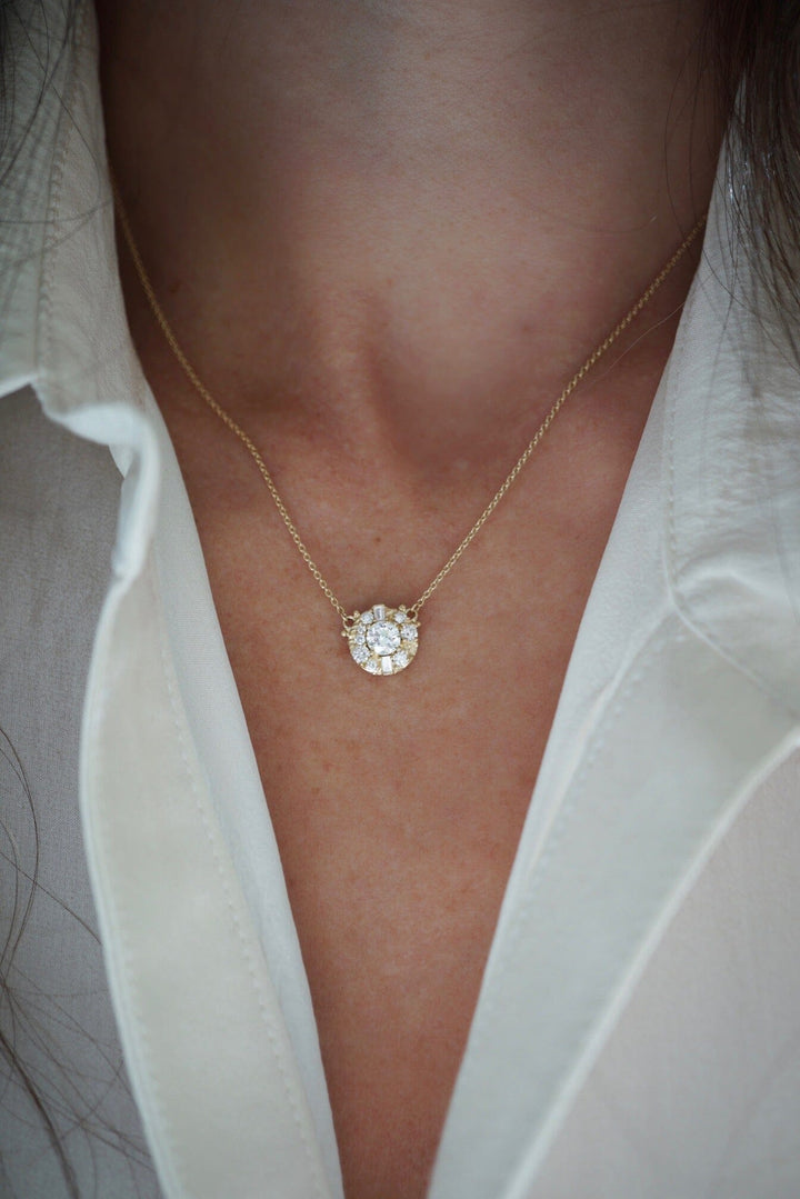 Moonscape Round Diamond Necklace Jewelry Bayou with Love