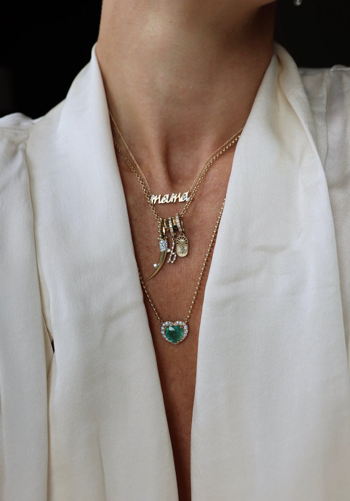 Diamond Emerald Heart Beaded Necklace Jewelry Bayou with Love