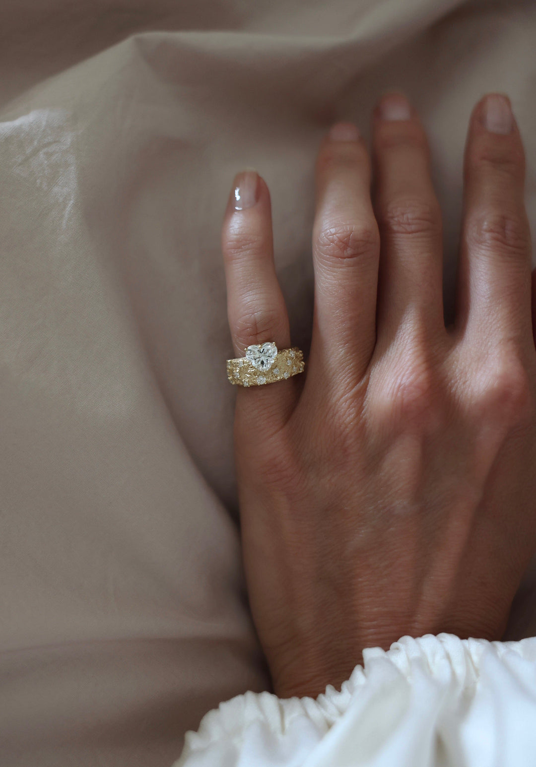 Diamond Heart Moonscape Pinky Ring Jewelry Bayou with Love