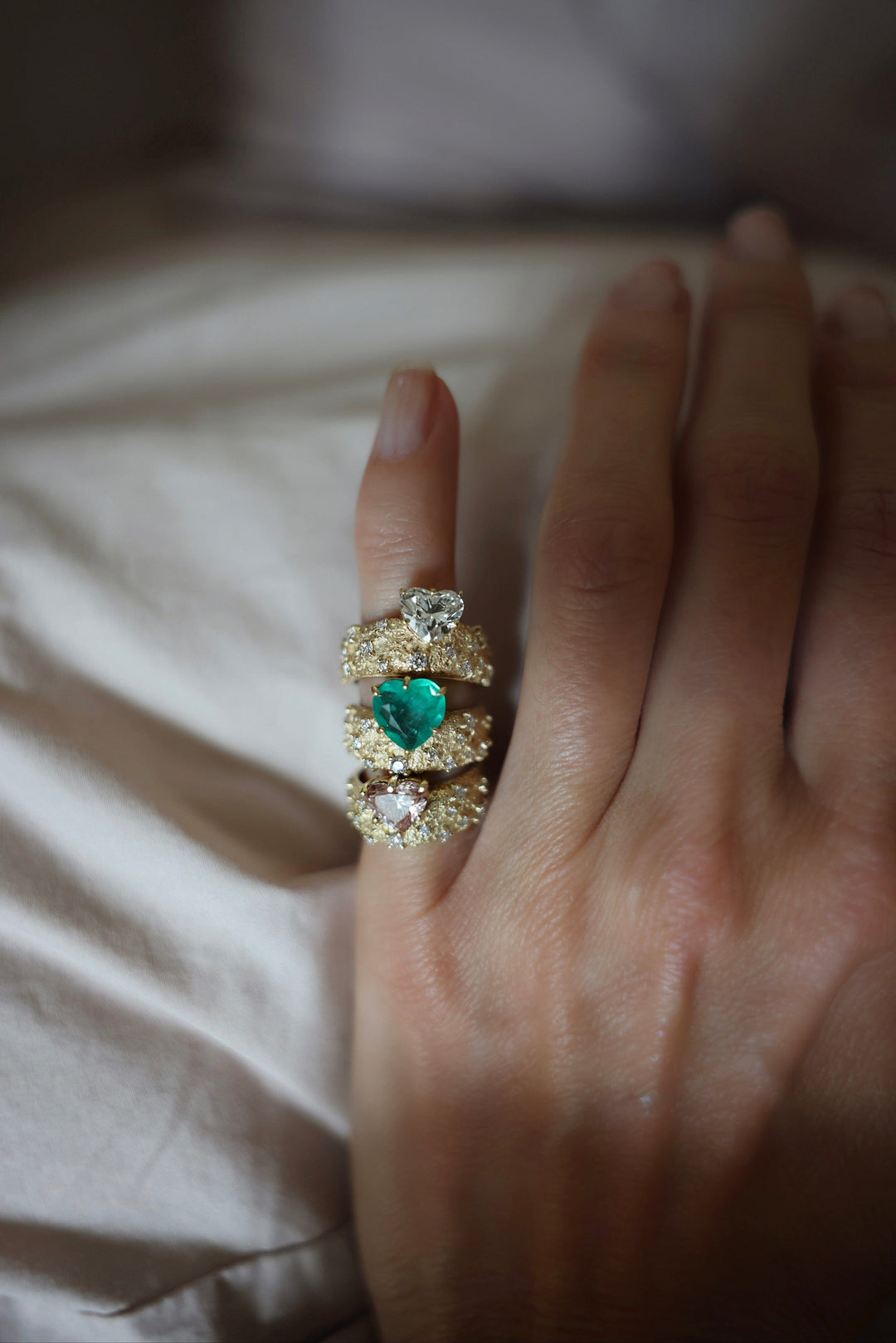 Diamond Heart Moonscape Pinky Ring Jewelry Bayou with Love