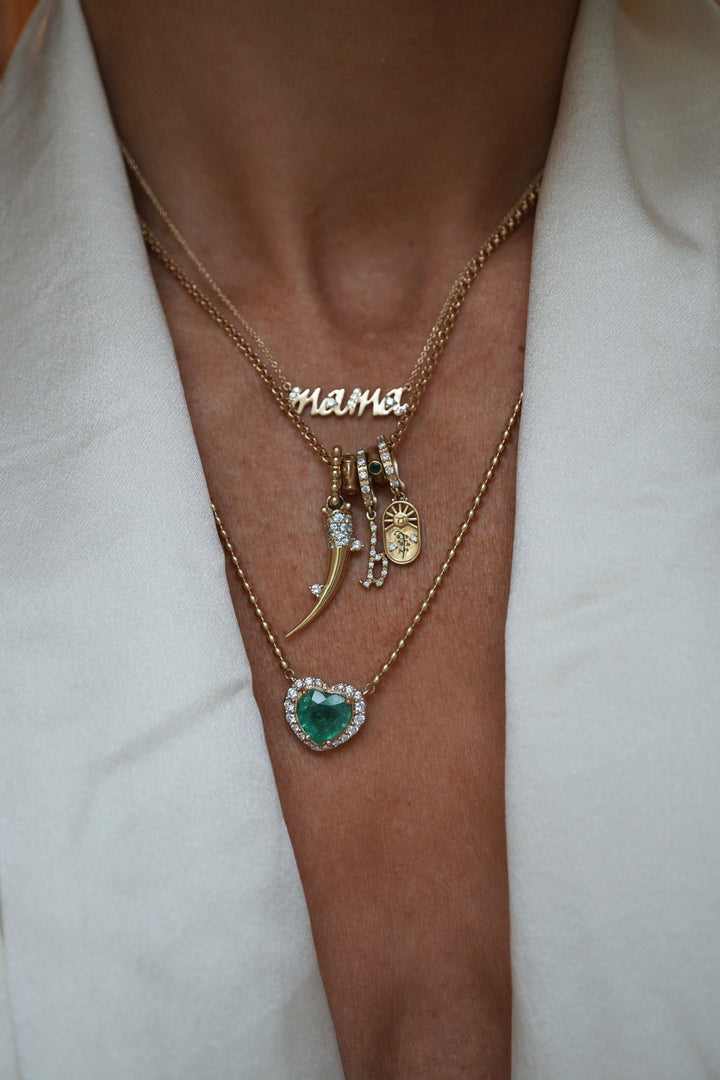 Diamond Emerald Heart Beaded Necklace Jewelry Bayou with Love