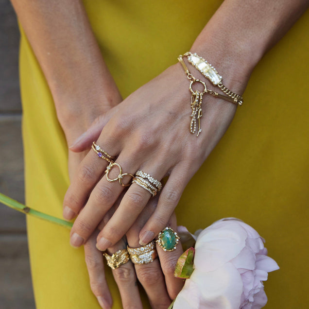 BaYou Gold + Diamond Initial Charms Jewelry Bayou with Love 