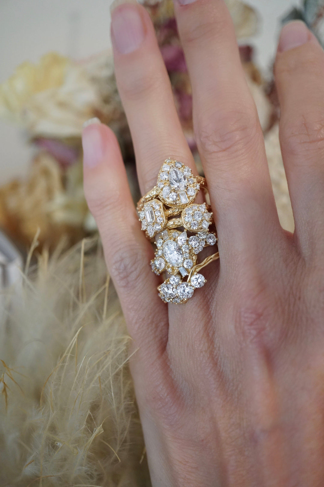 Moonscape Diamond Drop Ring Bayou with Love