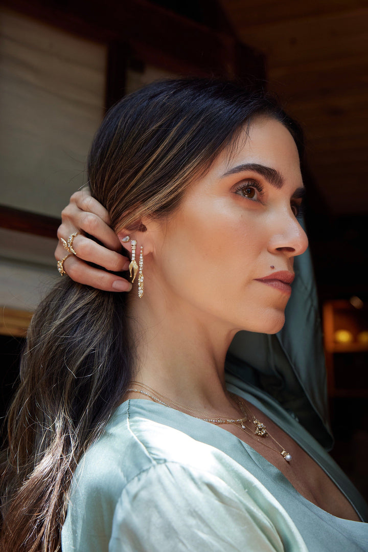 Diamond + Opal Mermaid Earrings Jewelry Bayou with Love