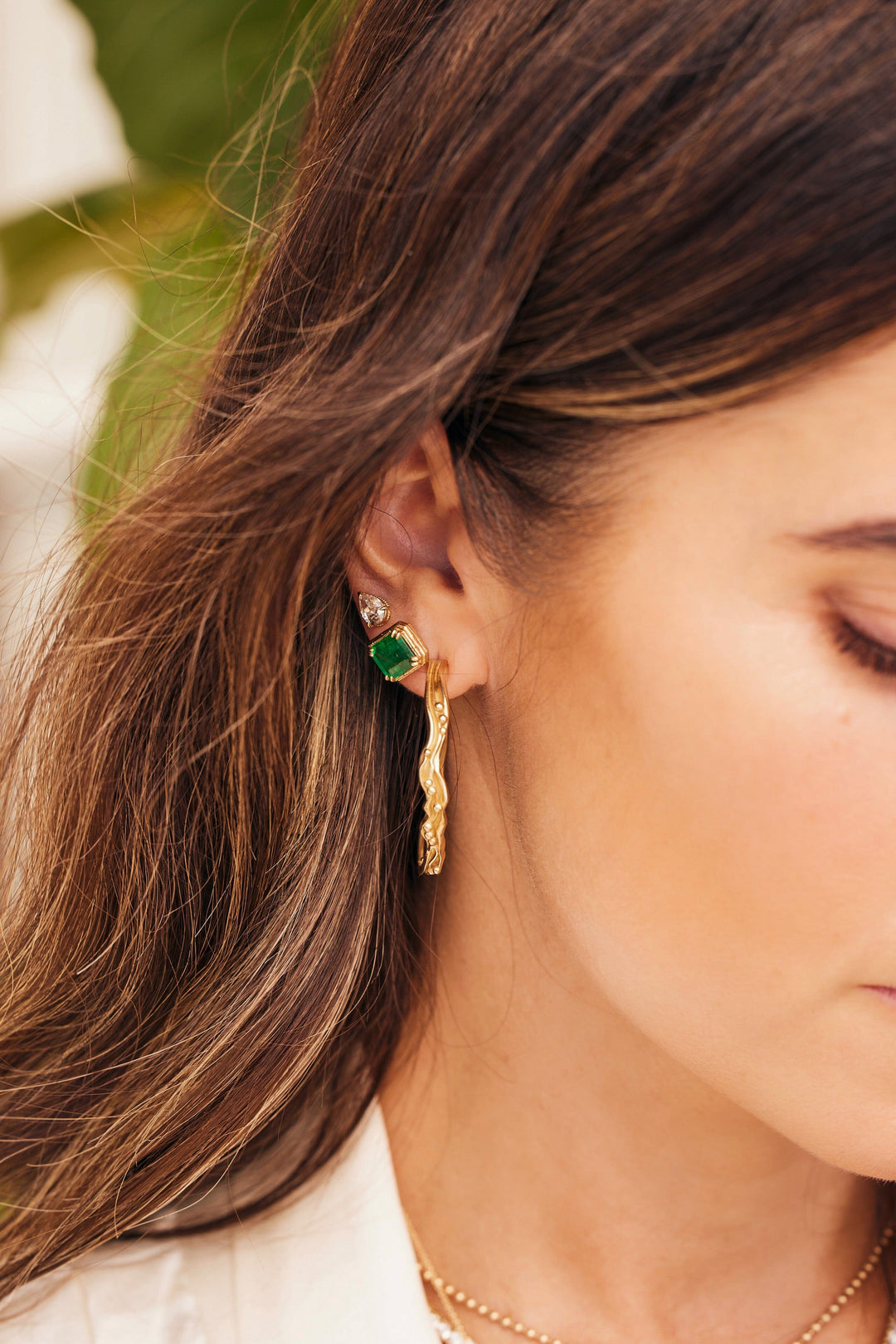 Pear Cut Diamond Studs Bayou with Love