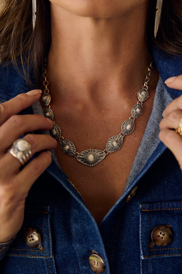 Feather Magnesite Necklace Jewelry Bayou with Love