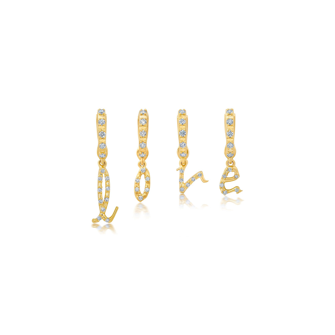 BaYou Diamond Pavé Initial Charms Hidden Bayou with Love a