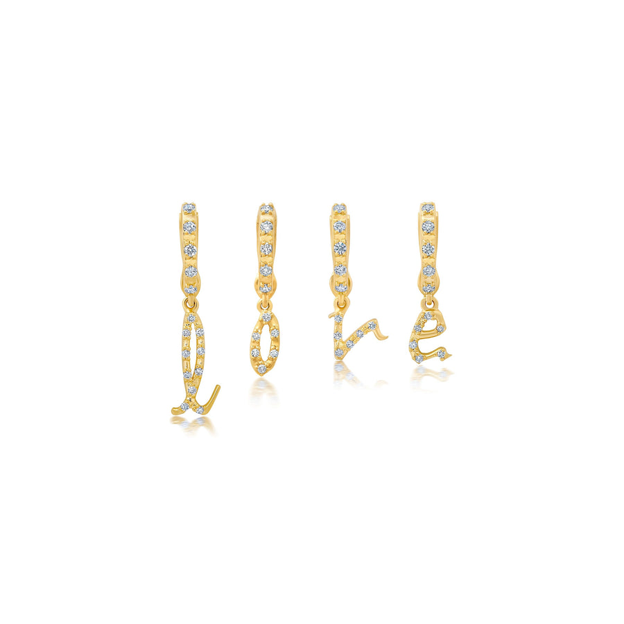 BaYou Diamond Pavé Initial Charms Hidden Bayou with Love a