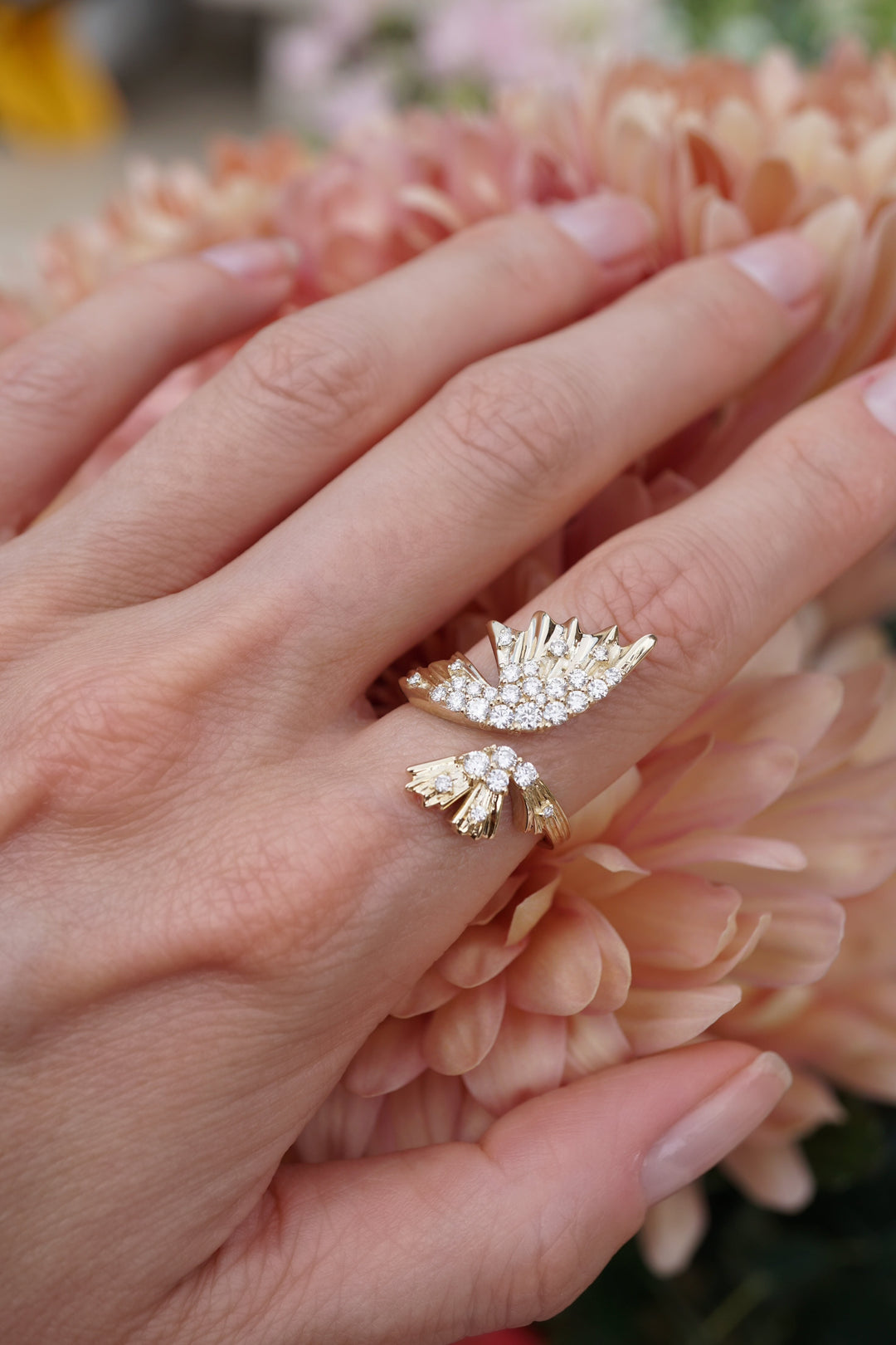 Open Diamond Butterfly Ring Jewelry Bayou with Love