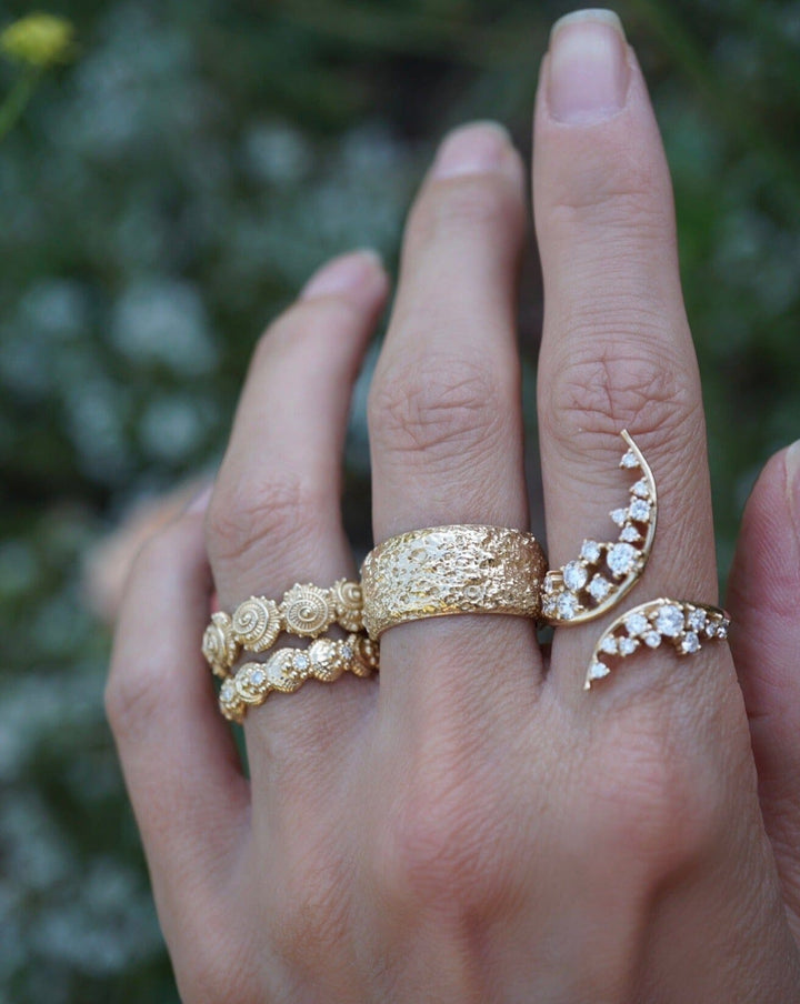 The Textured Shell Band Bridal Jewelry Bayou with Love