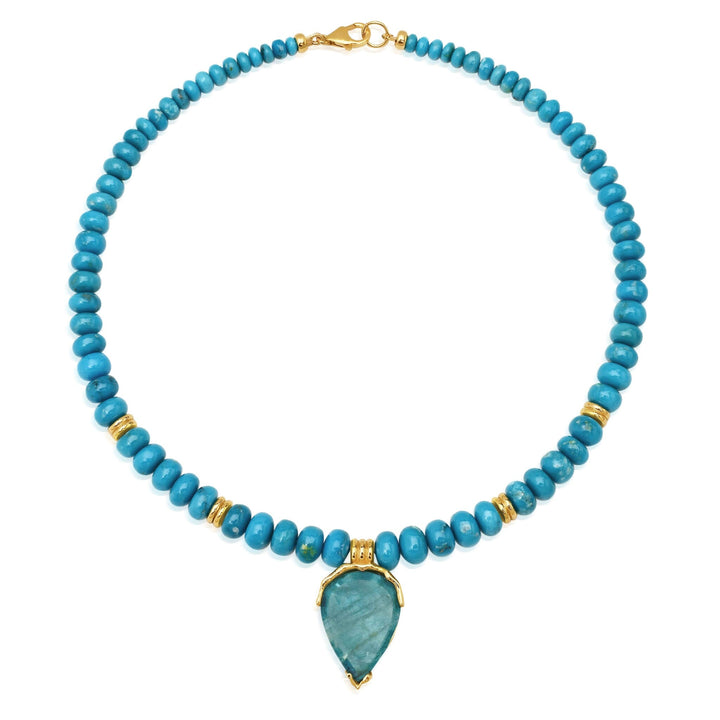 Turquoise + Aquamarine Triple Orbit Necklace Jewelry Bayou with Love