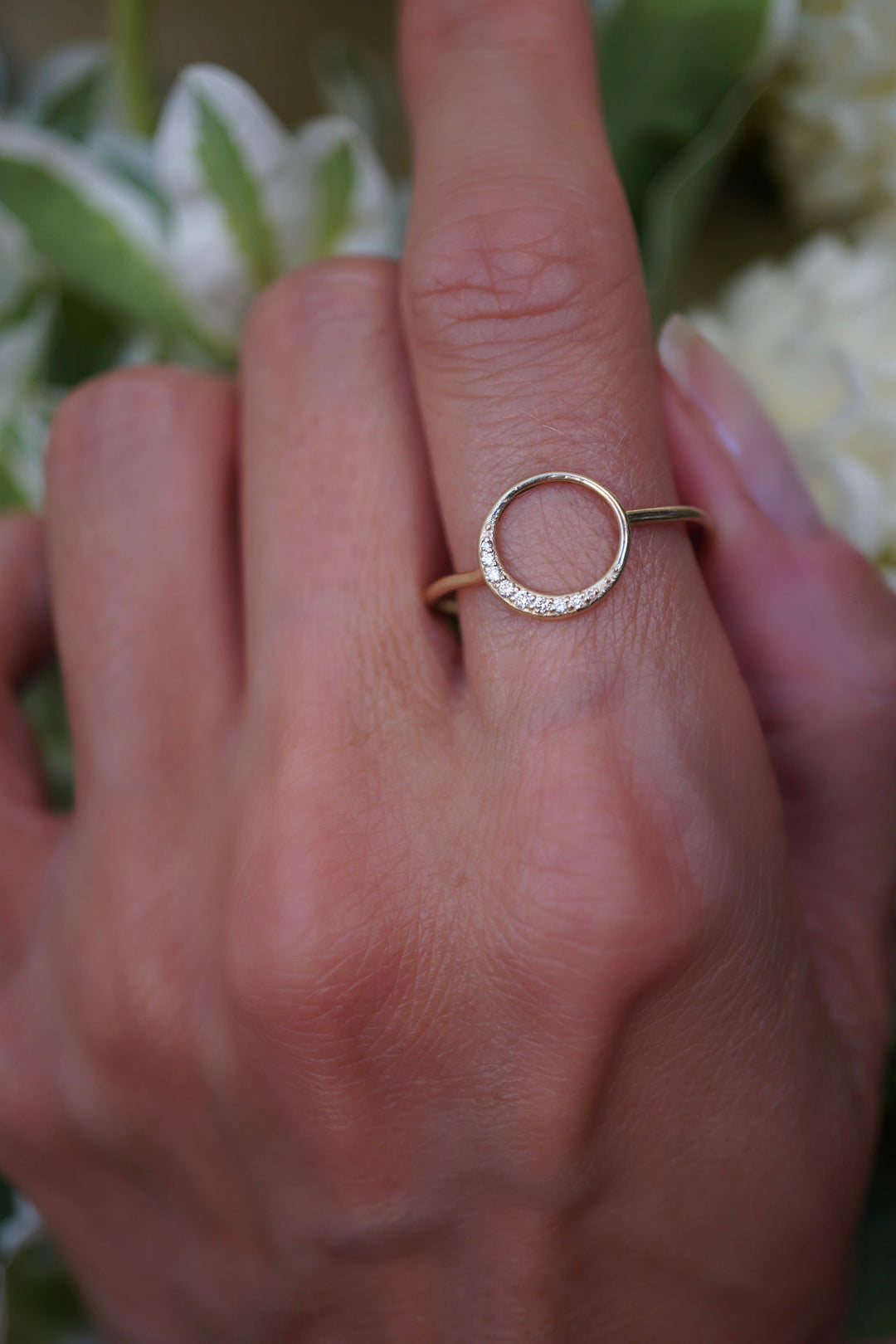 Diamond Crescent Moon Ring Jewelry Bayou with Love