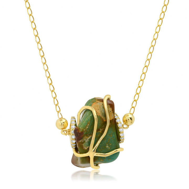 NEW Single Rock Diamond Turquoise Necklace Jewelry Bayou with Love