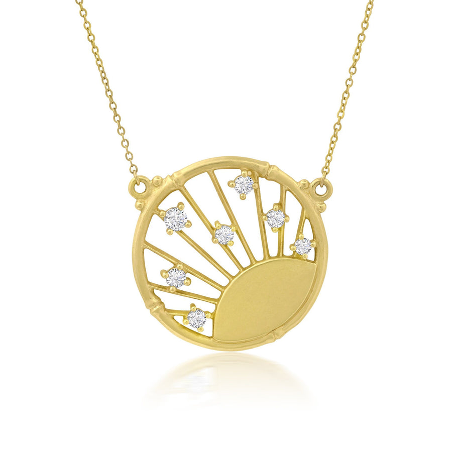 NEW Diamond Sunrise Rattan Necklace Jewelry Bayou with Love