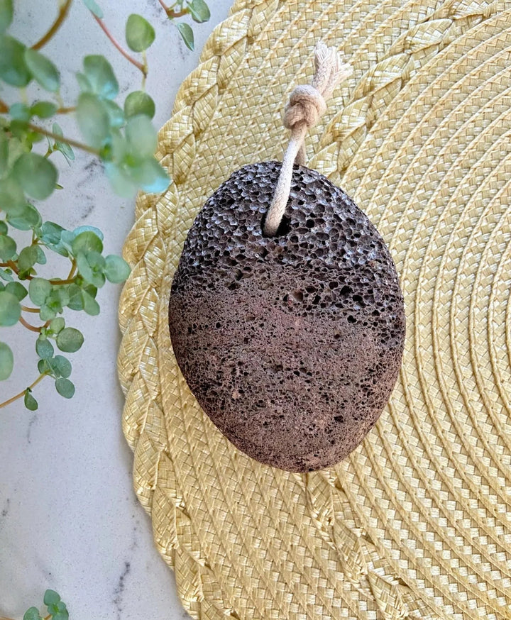 Lava Pumice Stone with Cotton Hanging Loop Beauty Me Mother Earth