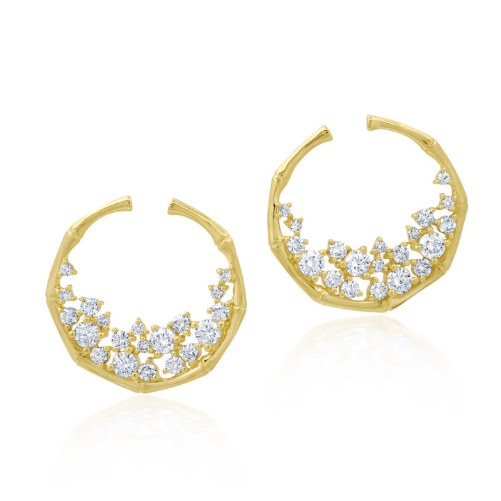 NEW Round Rattan Diamond Earrings Jewelry Bayou with Love