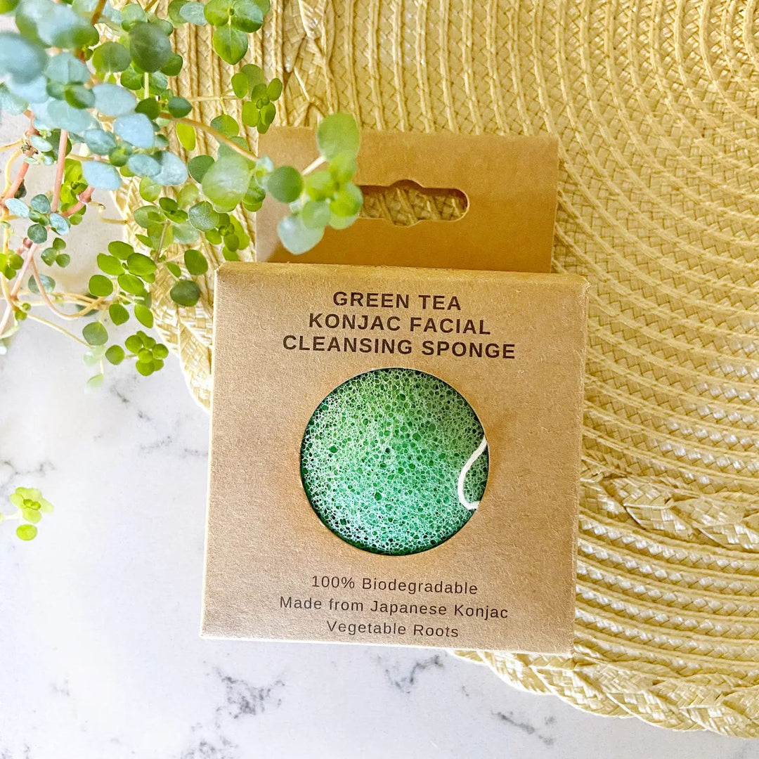 Konjac Sponge Biodegradable Green Tea | Zero Waste Beauty Me Mother Earth