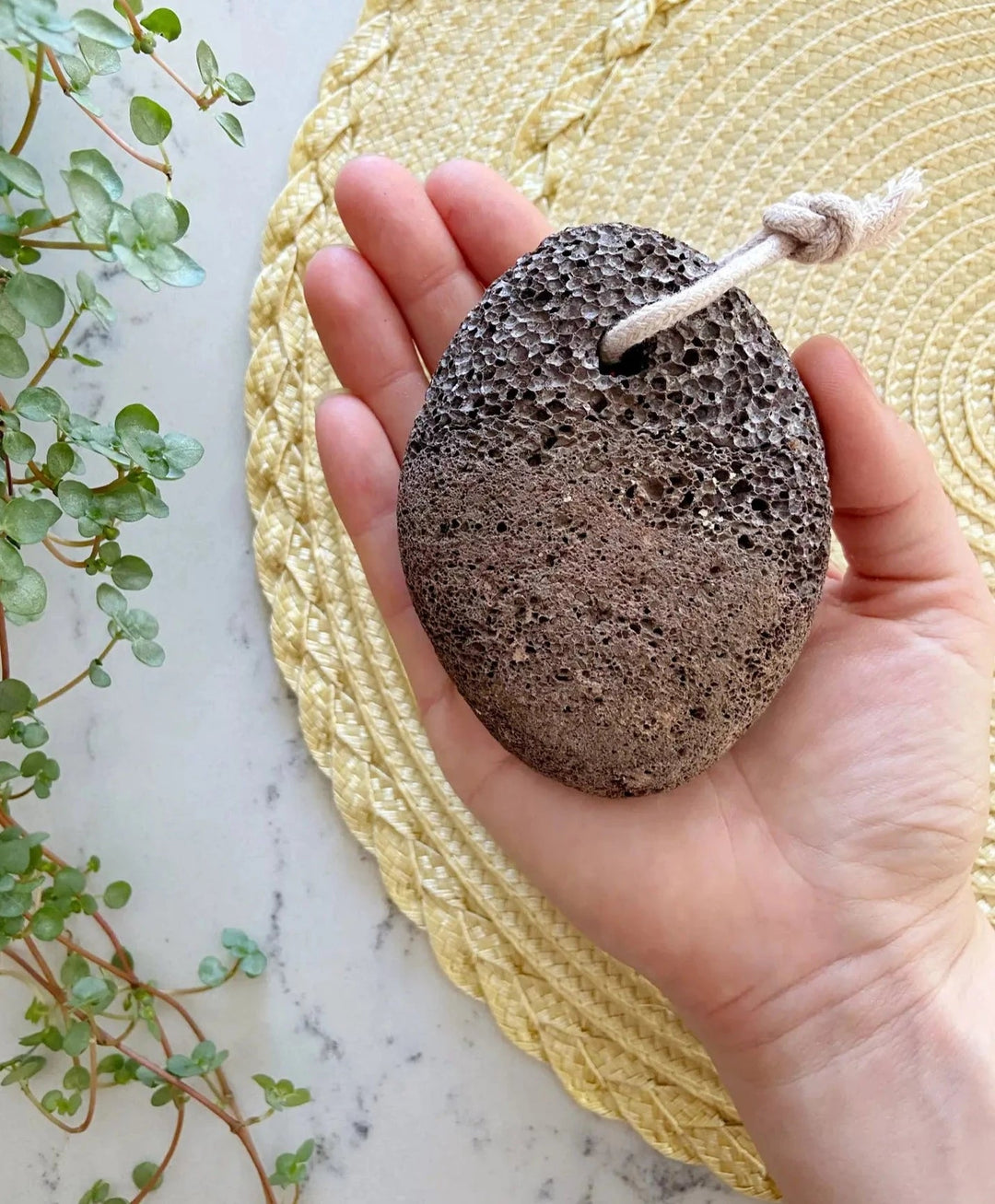 Lava Pumice Stone with Cotton Hanging Loop Beauty Me Mother Earth