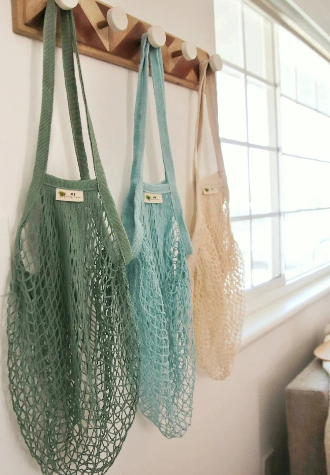 The "One Tripper" HUGE Mesh Market Bag | Zero Waste | Sage Green Beauty Me Mother Earth