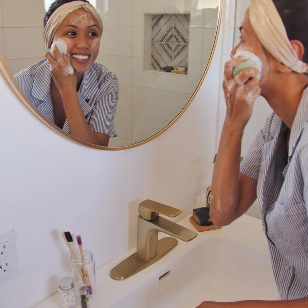 Konjac Sponge Biodegradable Green Tea | Zero Waste Beauty Me Mother Earth
