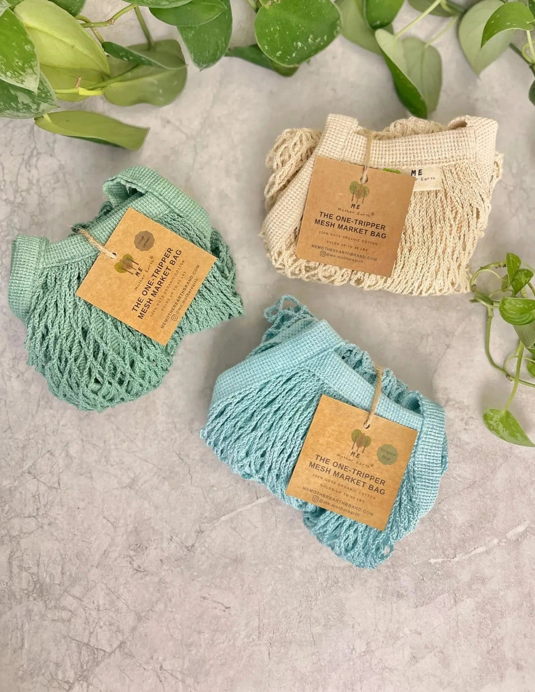 The "One Tripper" HUGE Mesh Market Bag | Zero Waste | Sage Green Beauty Me Mother Earth