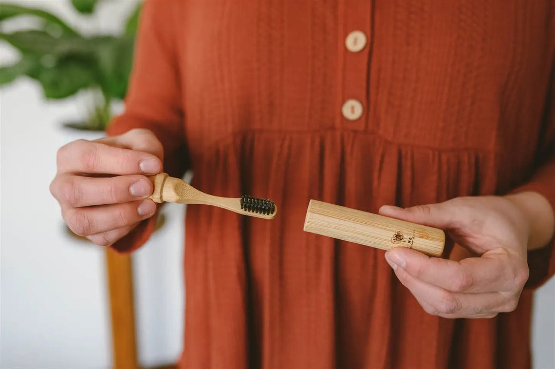 All-in-One Bamboo Travel Toothbrush with Replaceable Head Beauty Me Mother Earth
