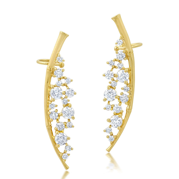 NEW The Rattan Diamond Ear Climbers Jewelry Bayou with Love