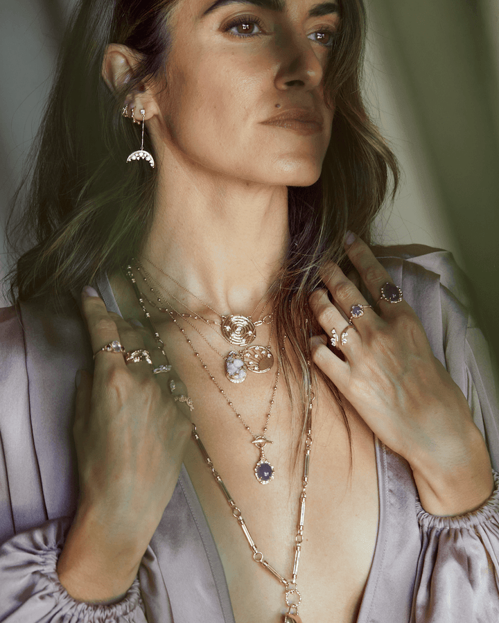 Full Moon Diamond Necklace Bayou with Love