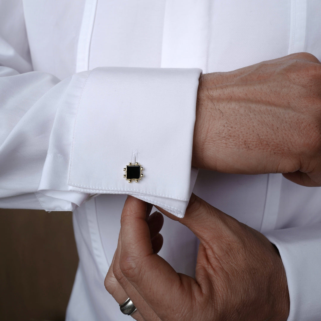 GOLD & ENAMEL CUFFLINKS // BAYOU WITH LOVE X DELL Jewelry Bayou with Love 10k Yellow Gold
