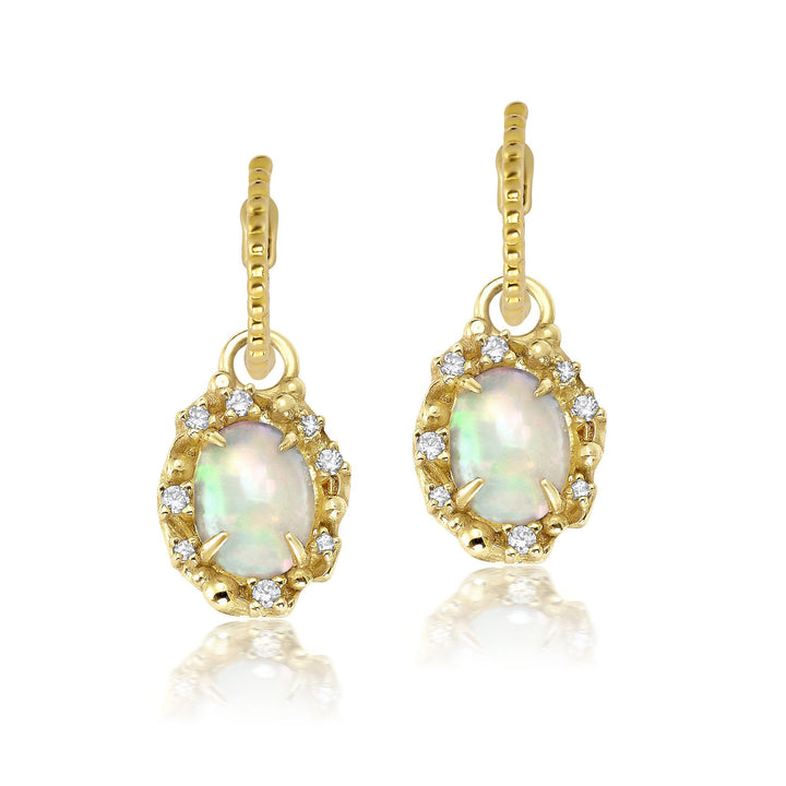 Diamond Opal Earrings Jewelry Bayou with Love