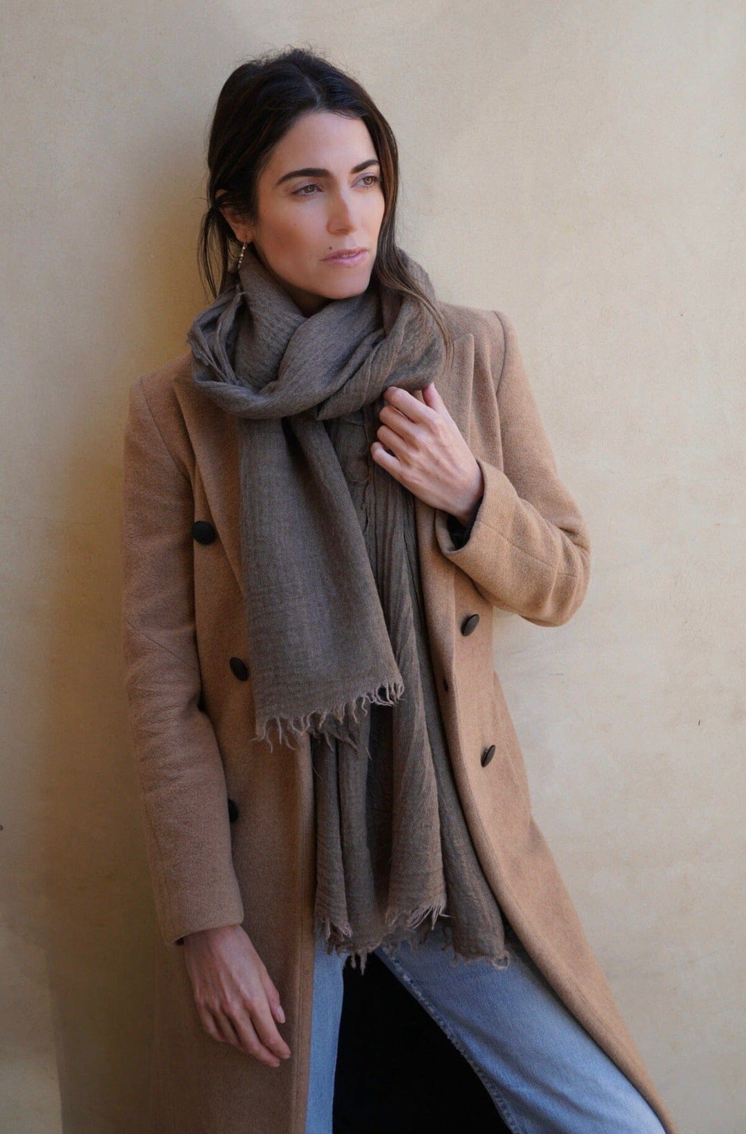 NEW Loom Woven Fine Wool Scarf | Olive scarves Bayou with Love
