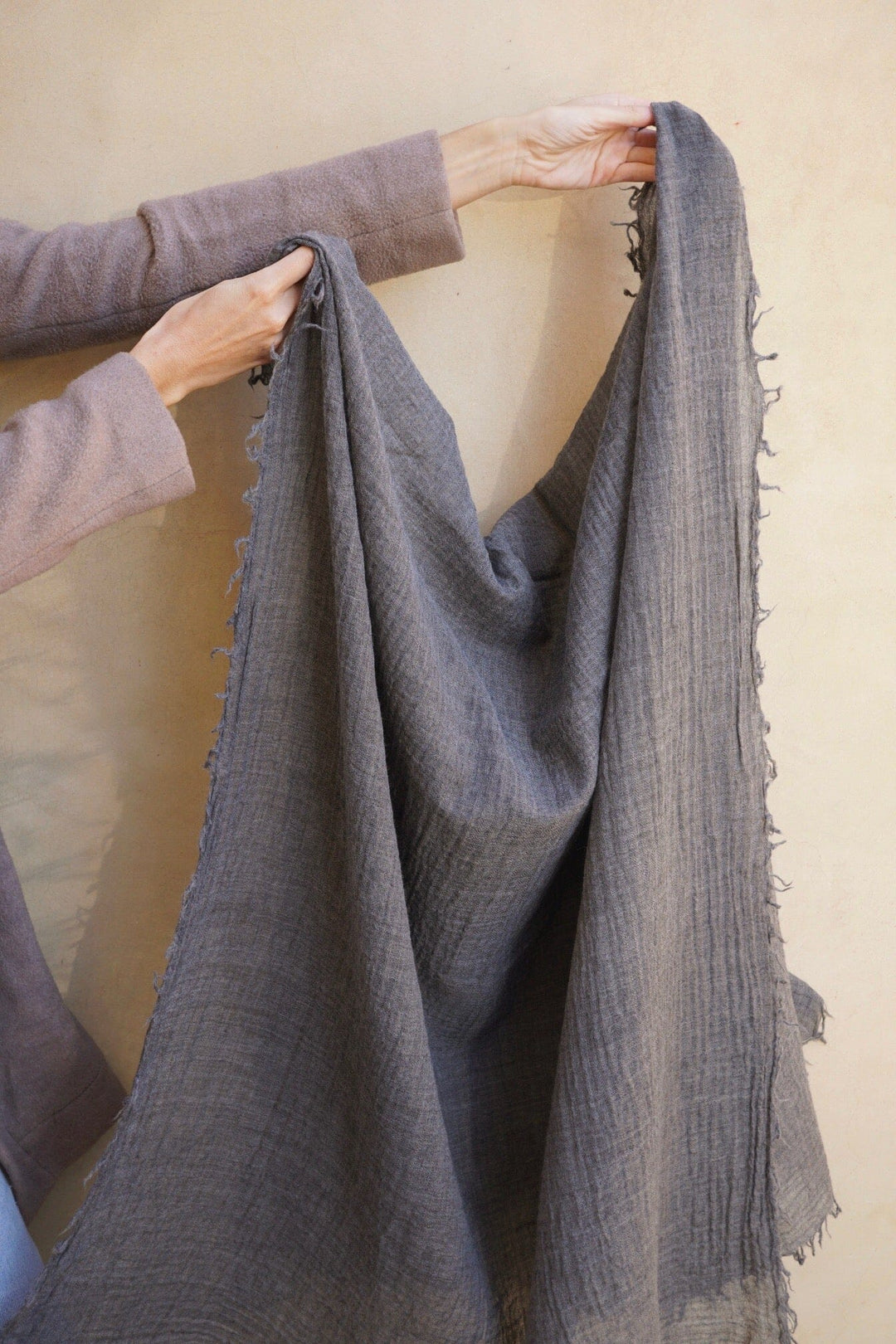 NEW Loom Woven Fine Wool Scarf | Charcoal scarves Bayou with Love