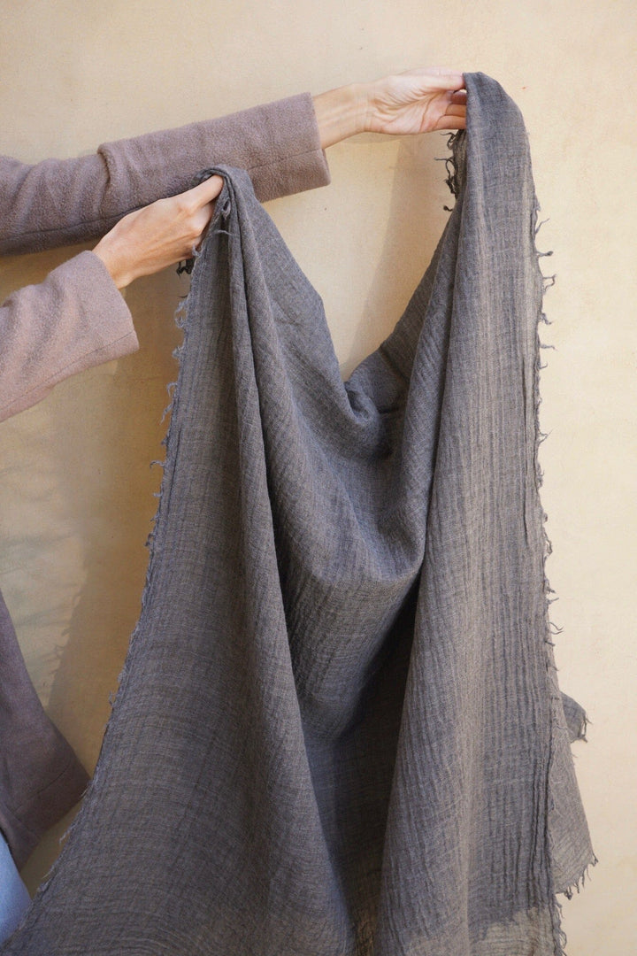 NEW Loom Woven Fine Wool Scarf | Charcoal scarves Bayou with Love