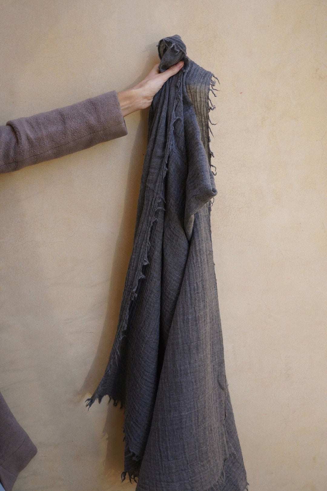 NEW Loom Woven Fine Wool Scarf | Charcoal scarves Bayou with Love