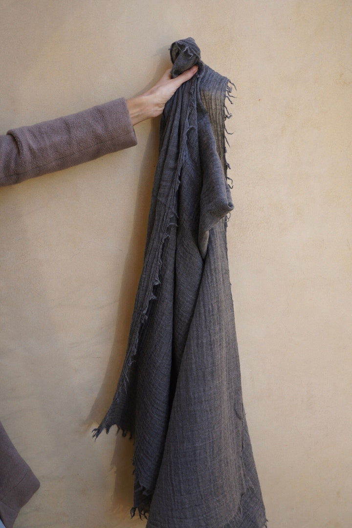 NEW Loom Woven Fine Wool Scarf | Charcoal scarves Bayou with Love