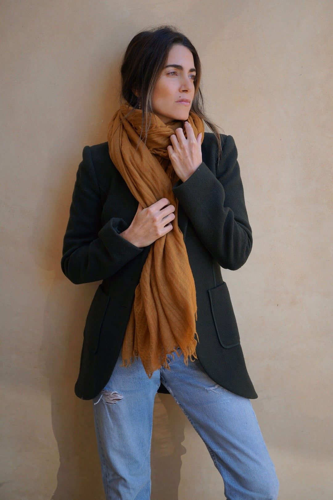 NEW Loom Woven Fine Wool Scarf | Golden scarves Bayou with Love