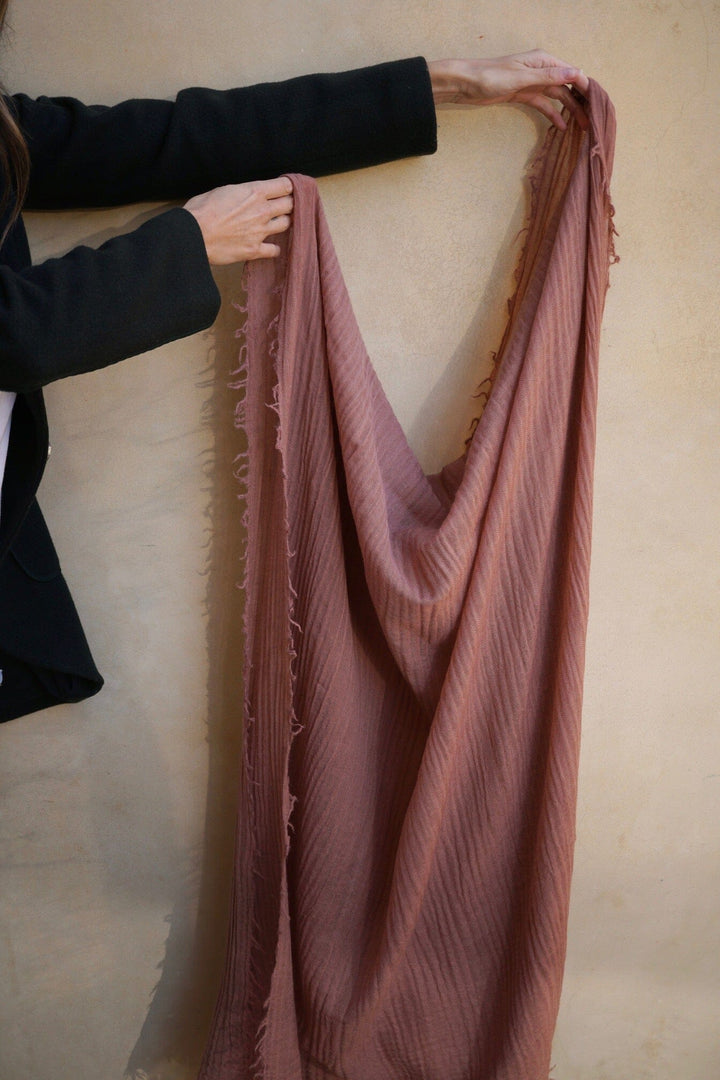 NEW Loom Woven Fine Wool Scarf | Dusty Rose scarves Bayou with Love