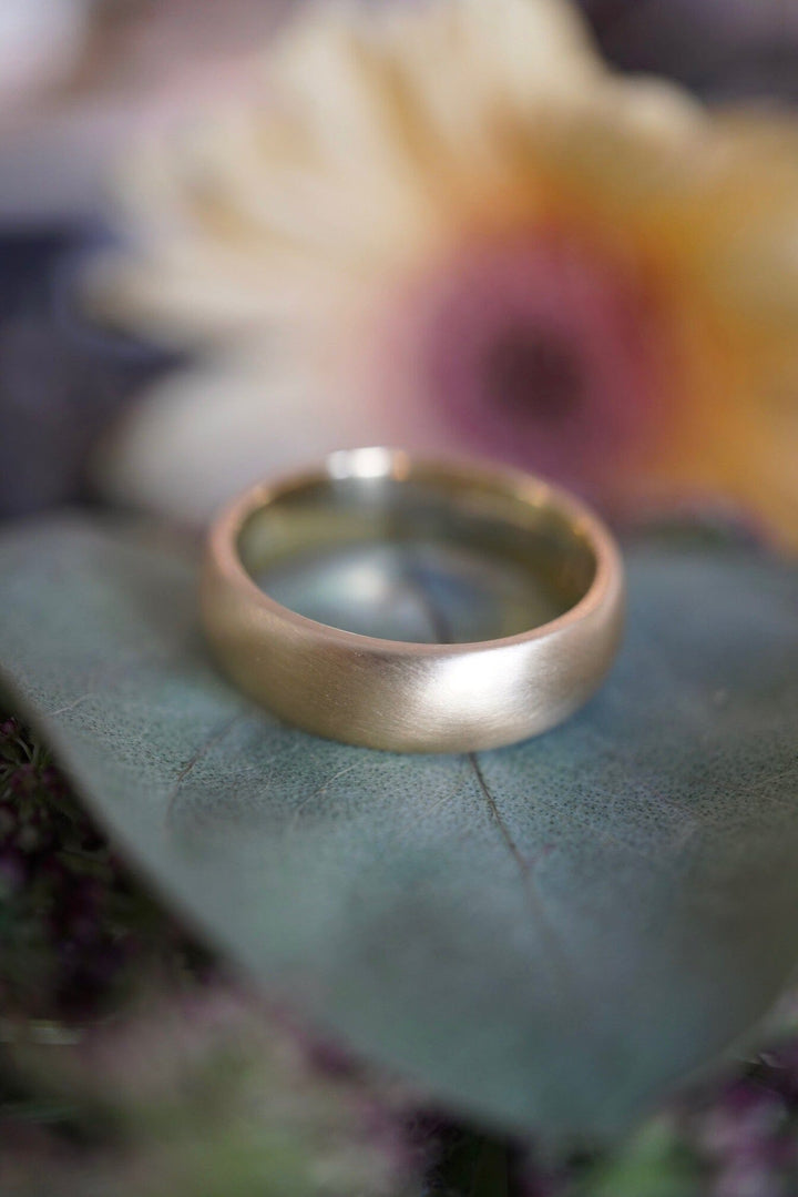 MEN'S BRUSHED COMFORT FIT BAND Bridal Jewelry Bayou with Love Custom Size 18k