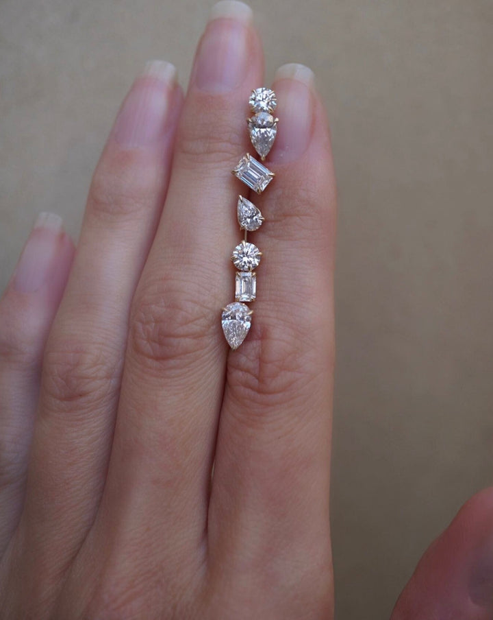 NEW Solitaire Mini Diamond Pear Studs Bayou with Love