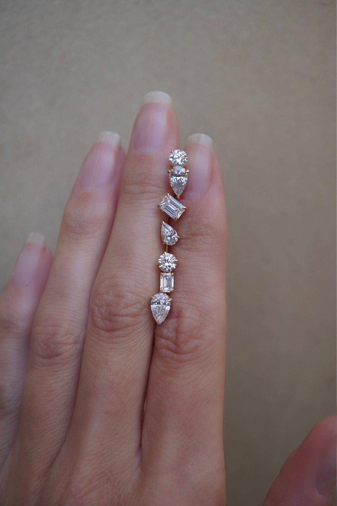 NEW Solitaire Diamond Pear Studs Bayou with Love