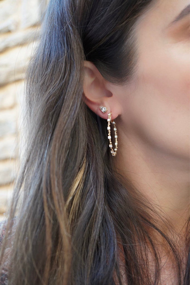NEW Solitaire Diamond Pear Studs Bayou with Love