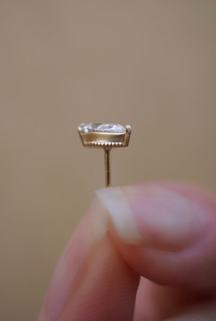 NEW Solitaire Diamond Emerald Studs Bayou with Love