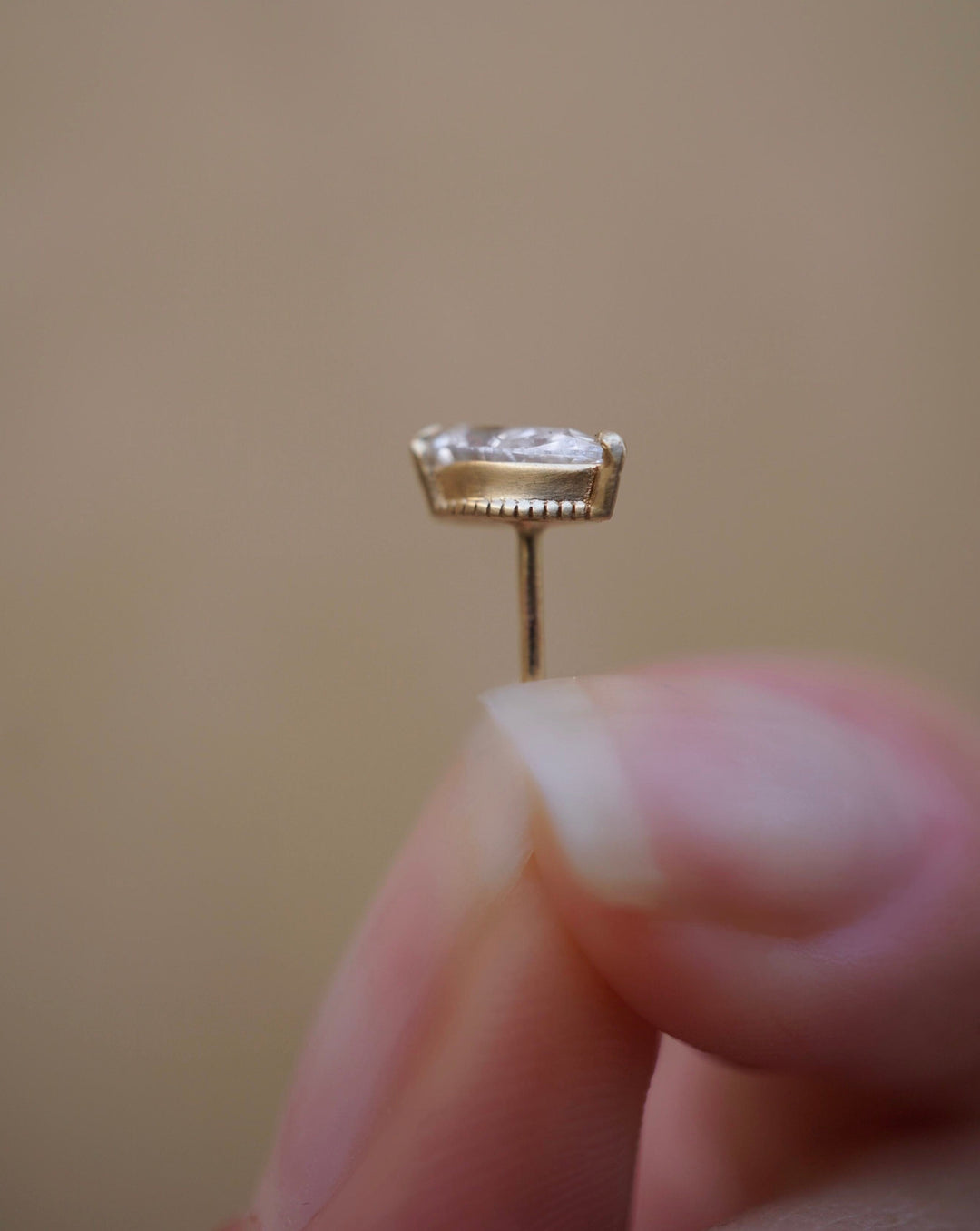 NEW Solitaire Mini Diamond Pear Studs Bayou with Love